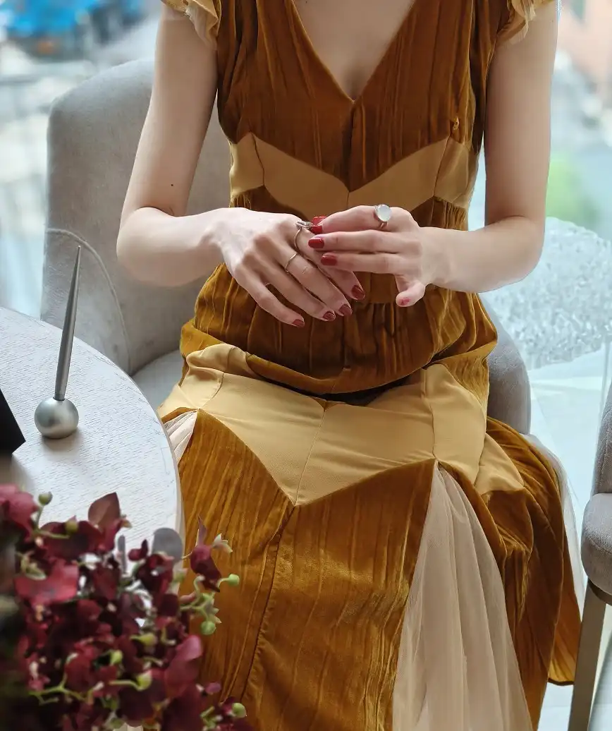 OGベロアチュールドレス-イエロー-Mサイズ