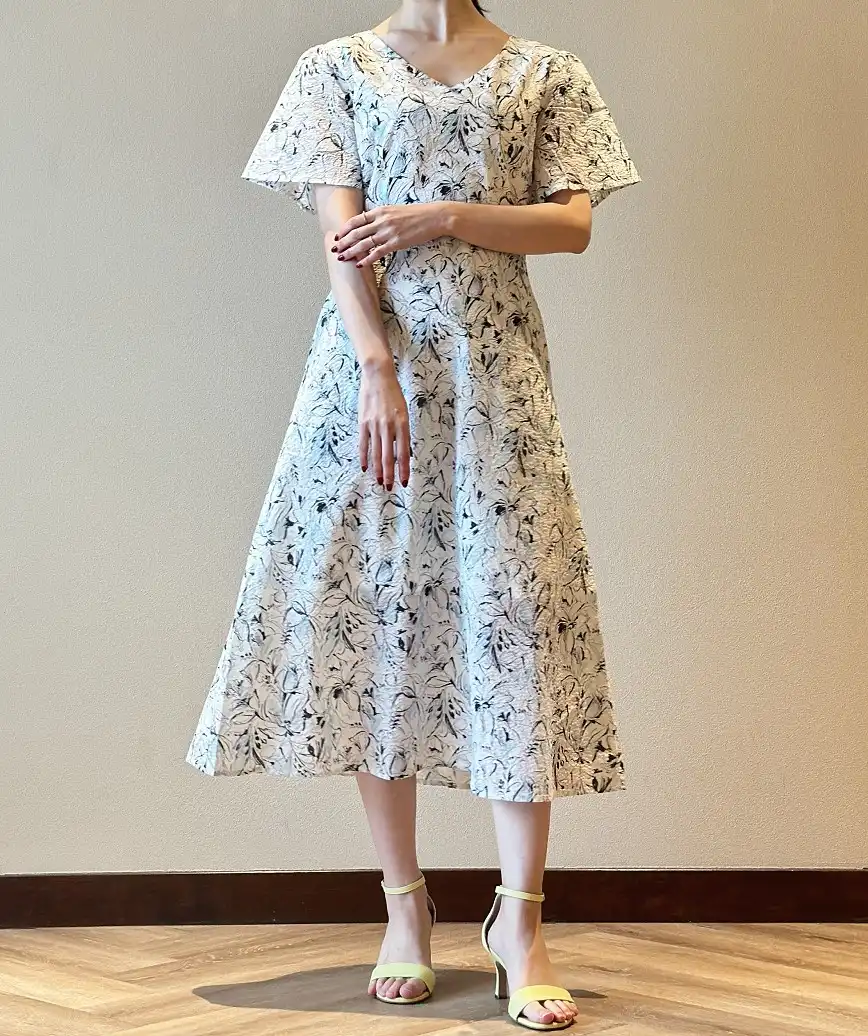 OGかりゆしナチュラルデザインワンピース-ホワイト-S-M