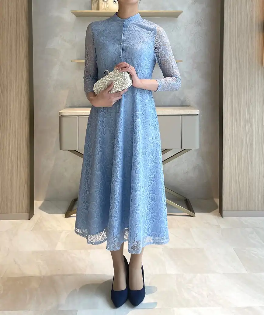 OGフルレースフラワードレス-ブルー-Lサイズ