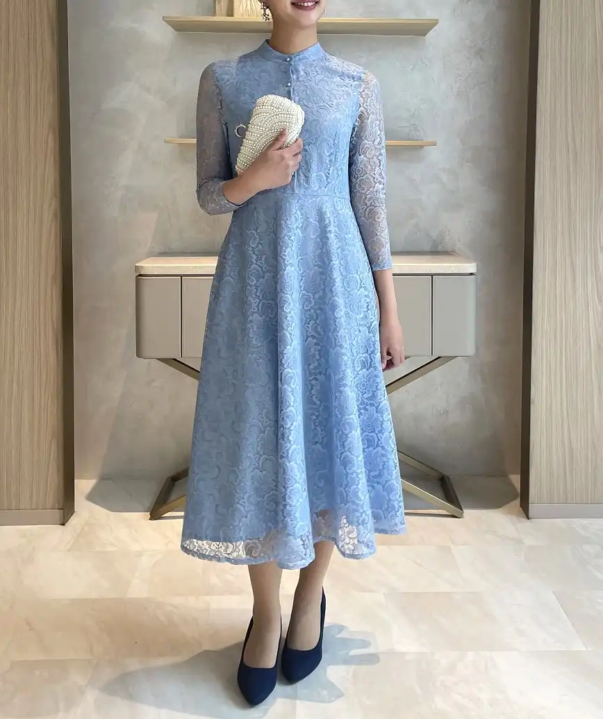 OGフルレースフラワードレス-ブルー-Mサイズ