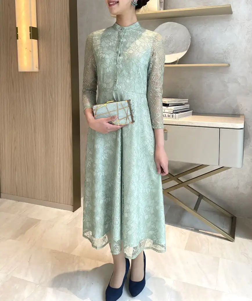 OGフルレースフラワードレス-グリーン-Lサイズ