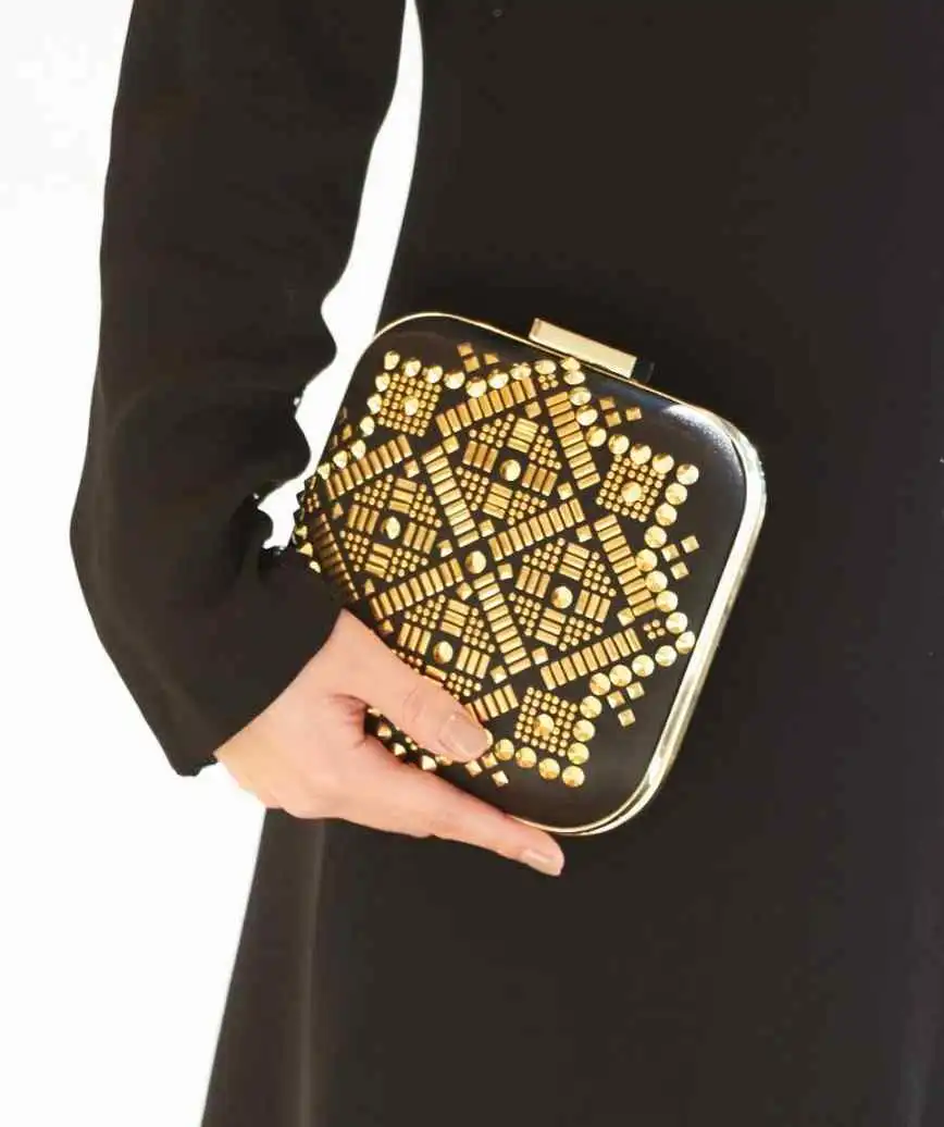 Black Gold Square Clutch bag