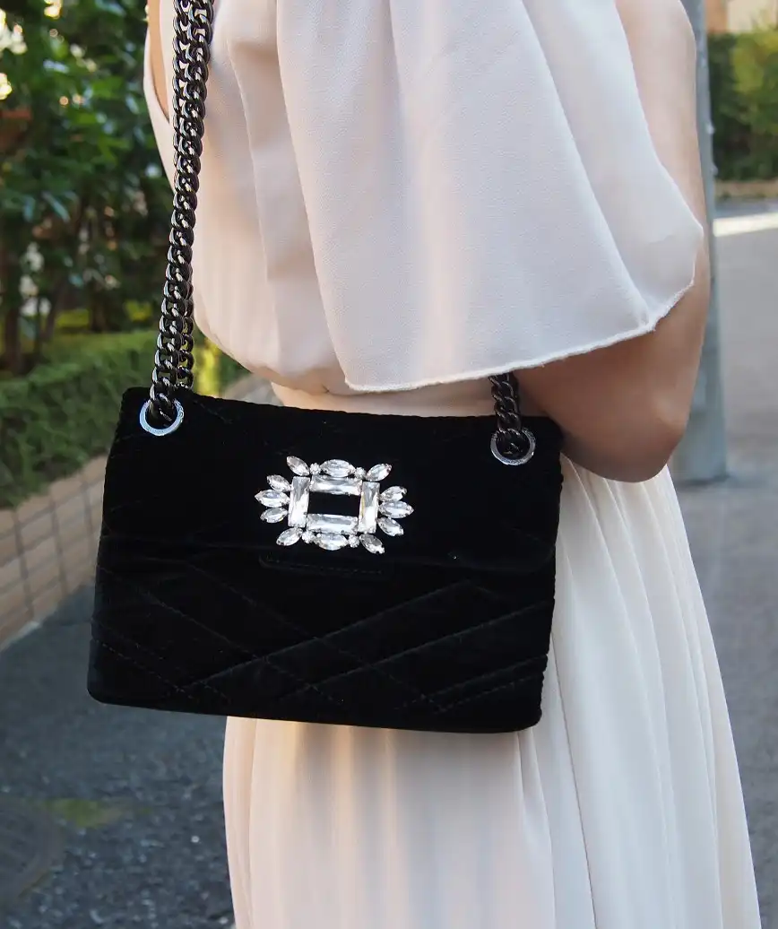 Black Velvet clutch bag