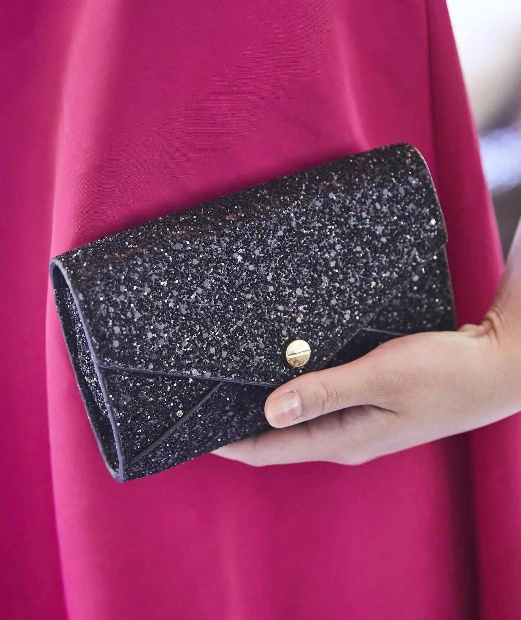 Black mini Lame Cluth bag