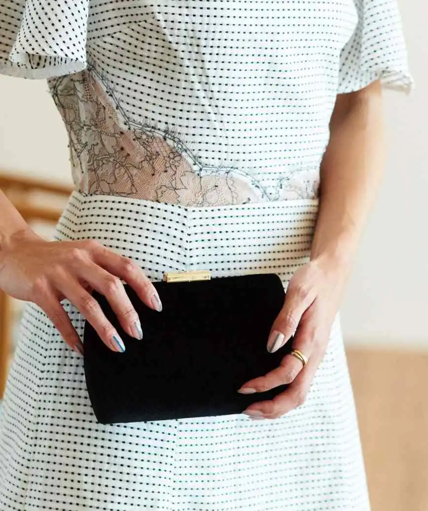 Black Suede Clutch bag
