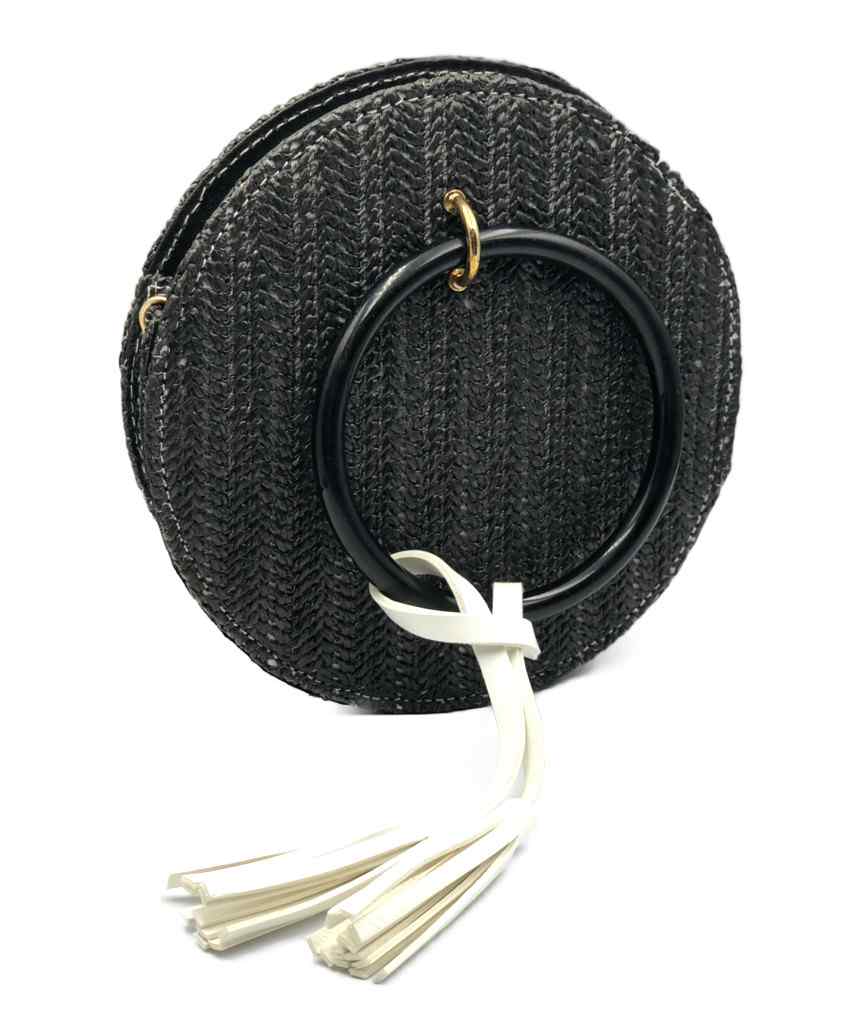 Round Straw Crossbody bag - Black