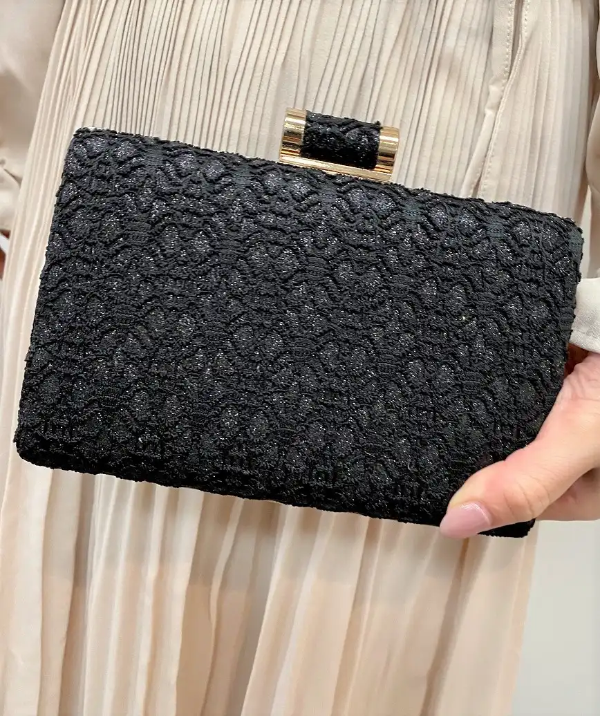 Full pattern cluth bag - black