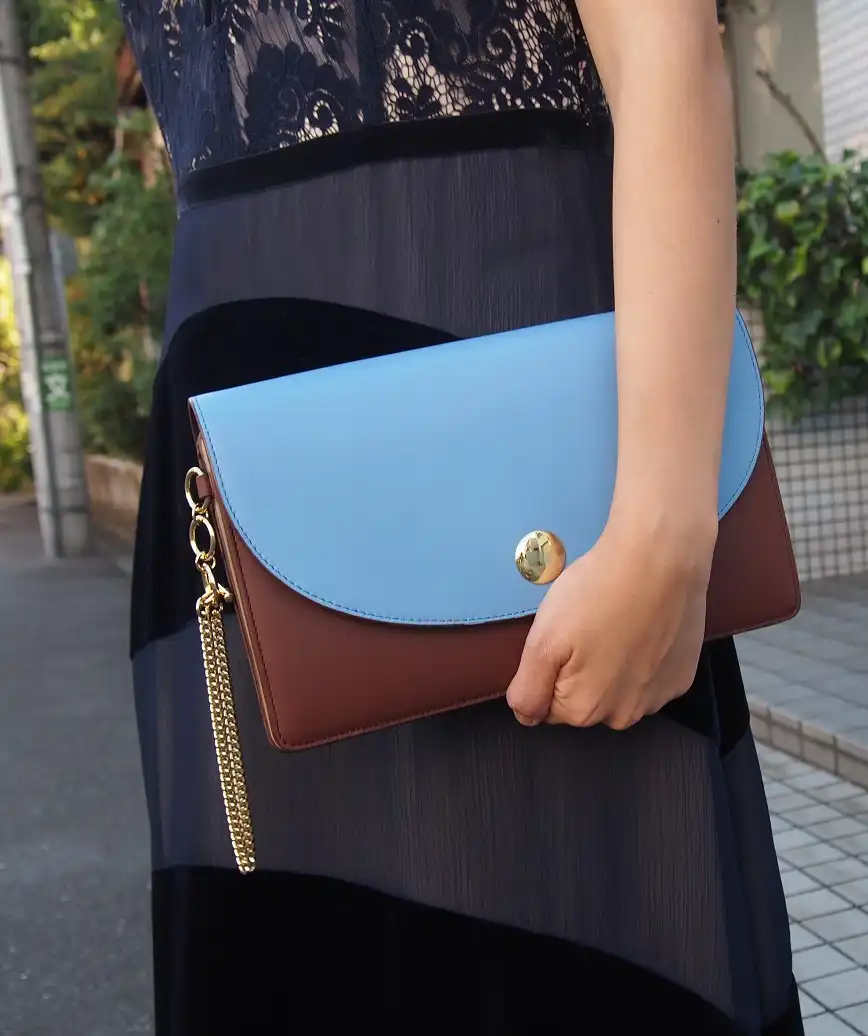 Blue Brown Clutch bag