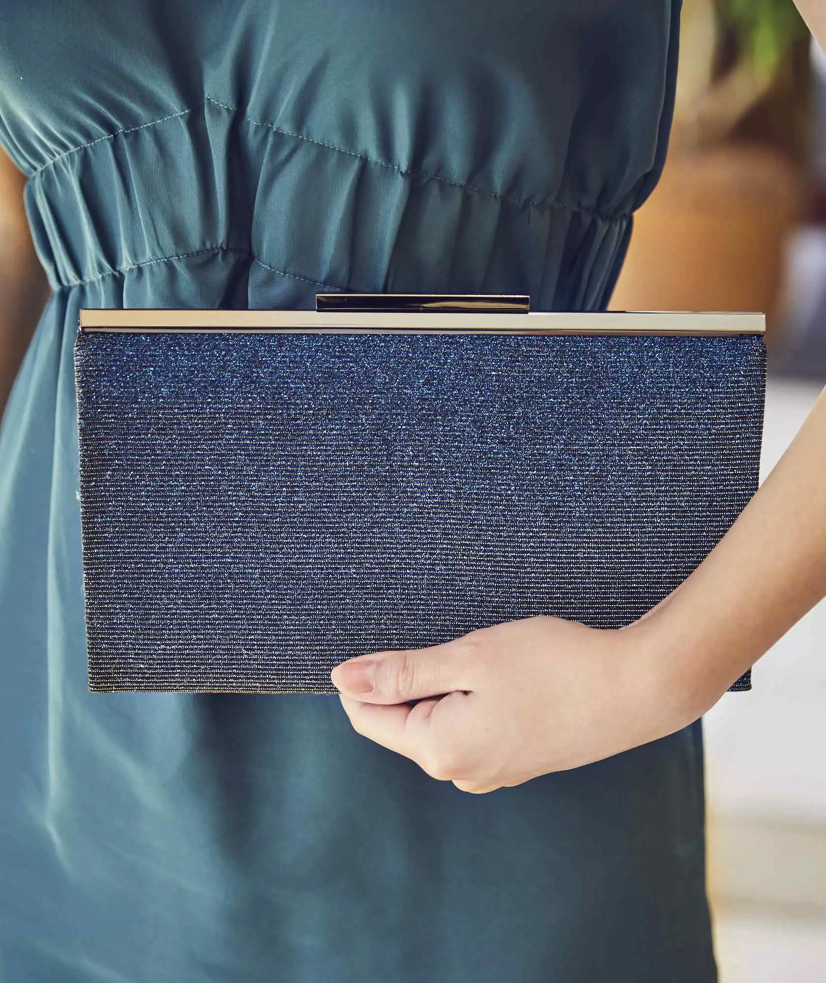 Gloss Blue Clutch bag