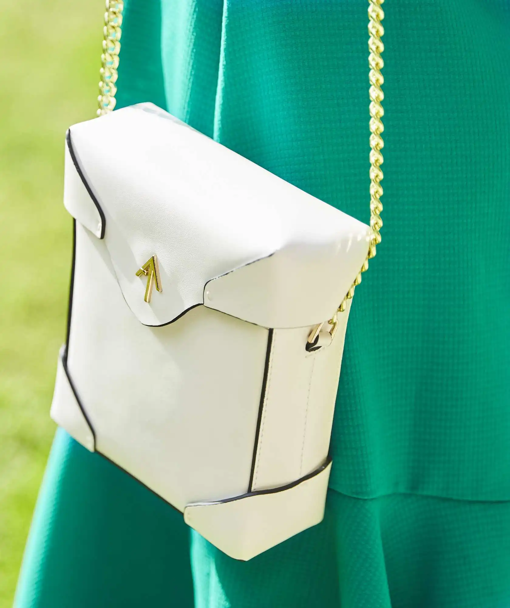 White Leather Box bag