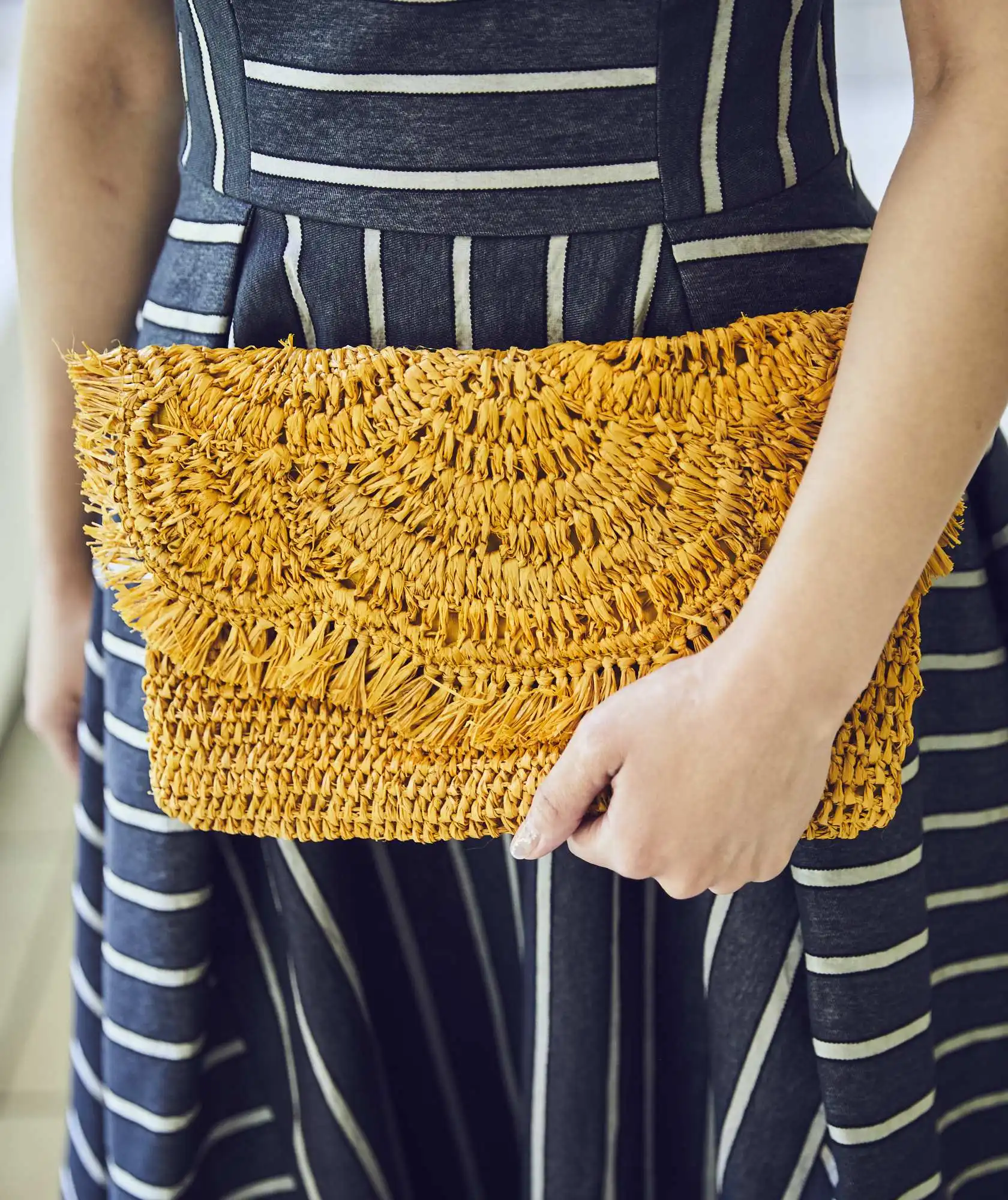 Yellow Straw Clutch bag
