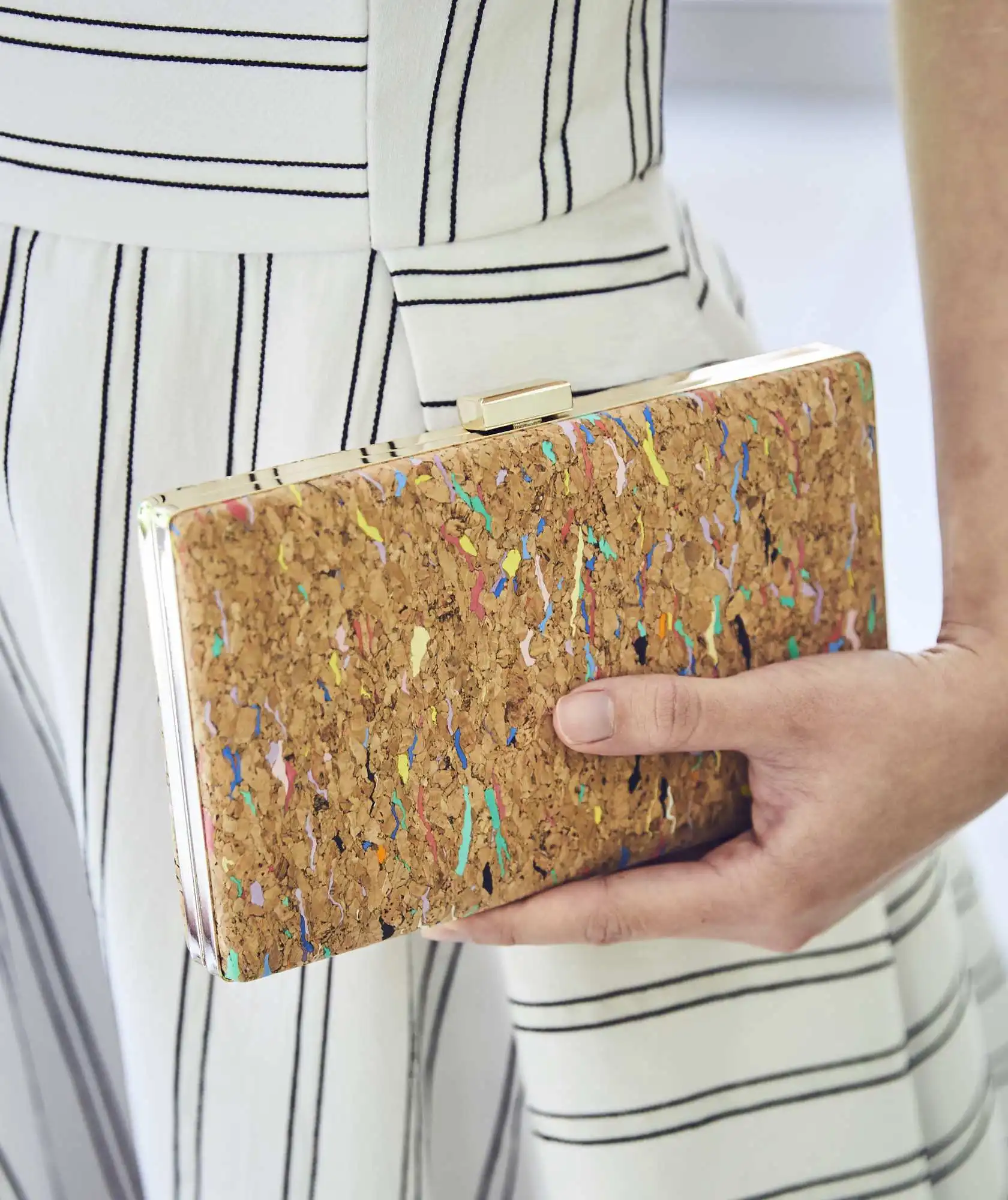 Cork Multi　Box Clutch bag