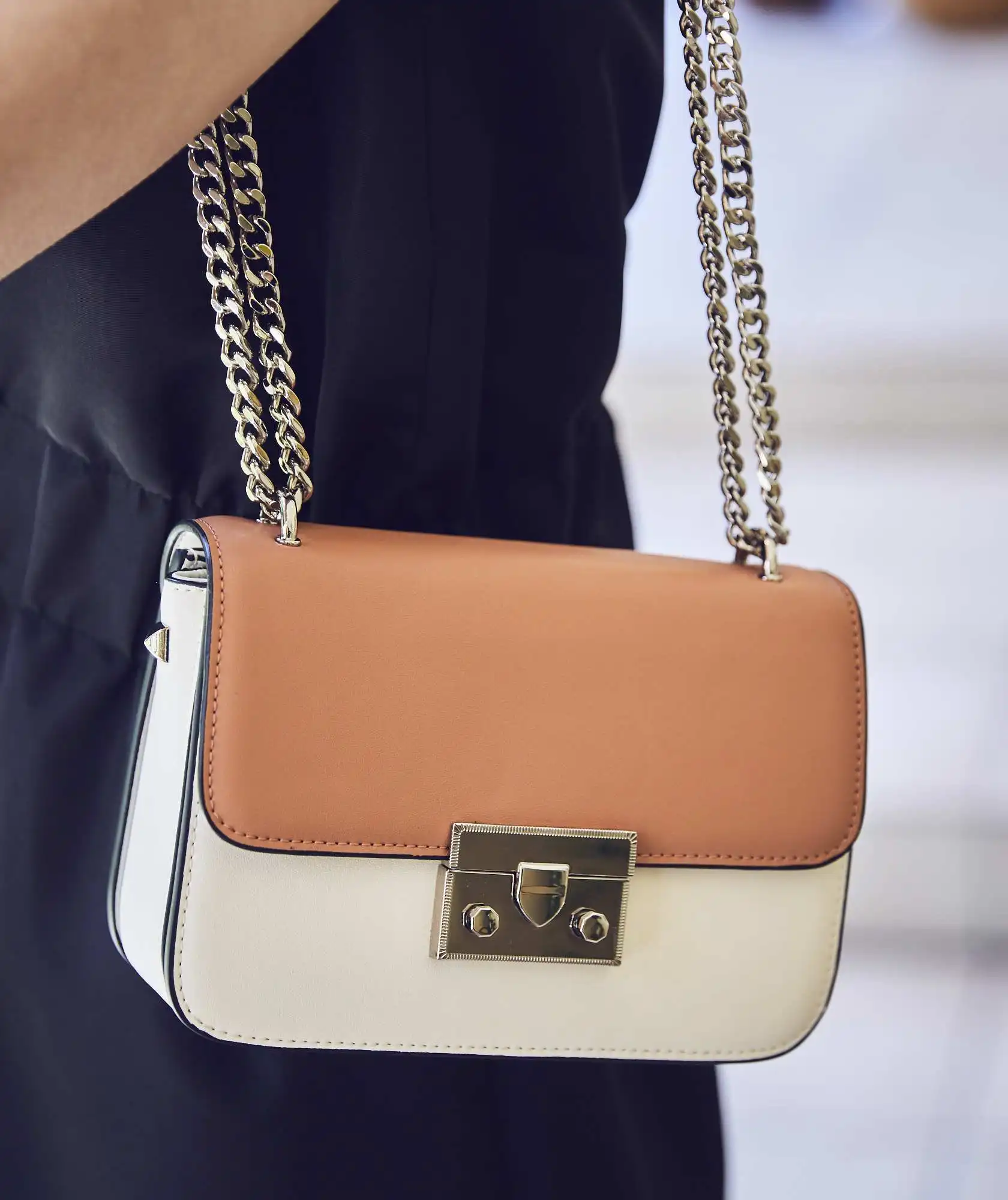 Two tone Leather bag