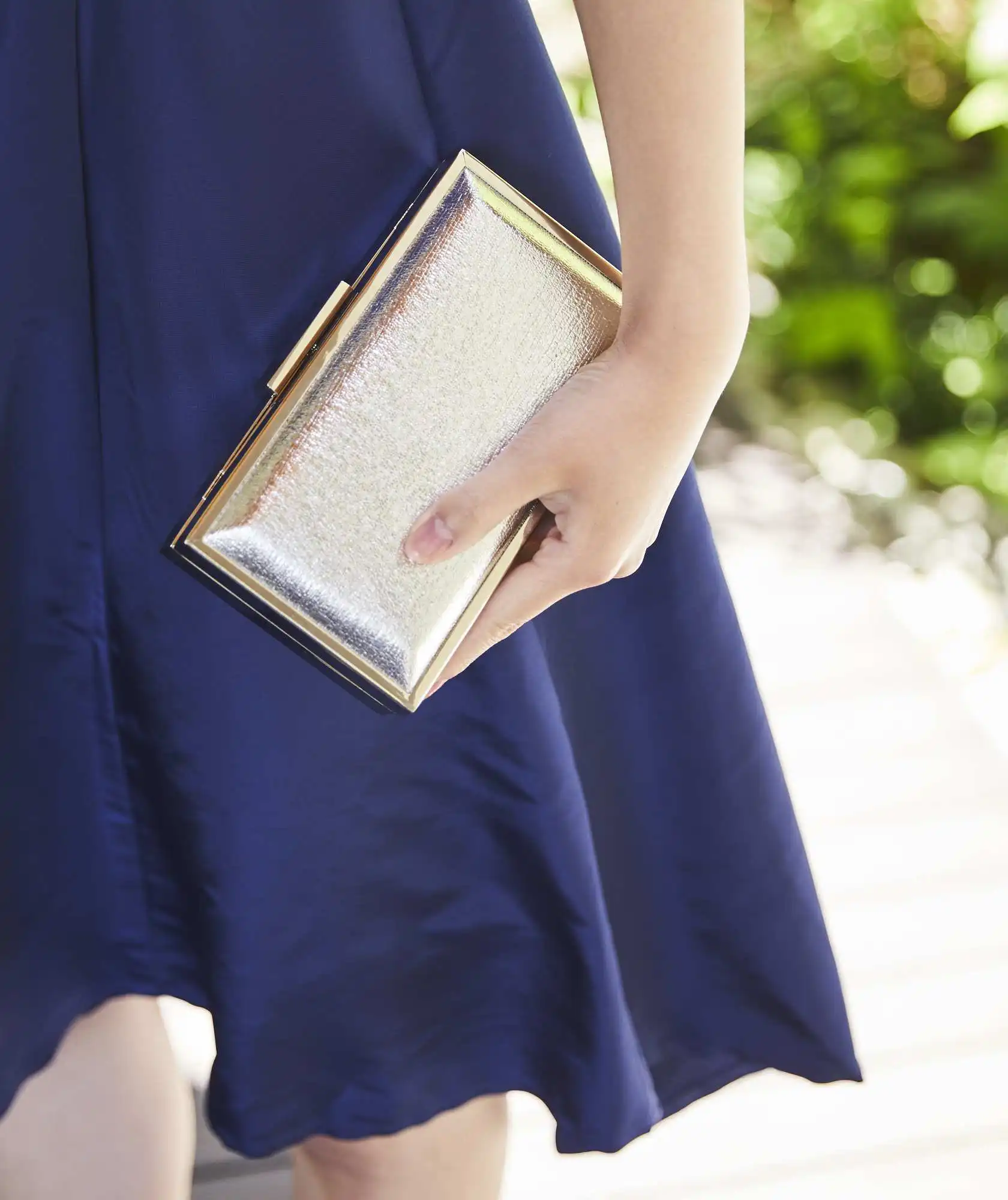 Silver Simple Square Clutch bag