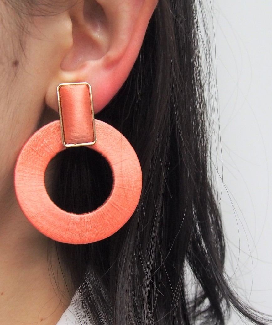 Donut Hoop Earrings - Pink