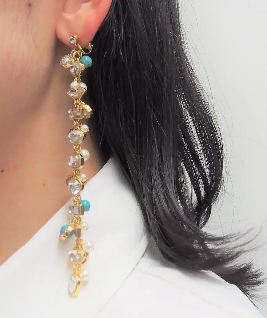 Turquoise mix long Earings