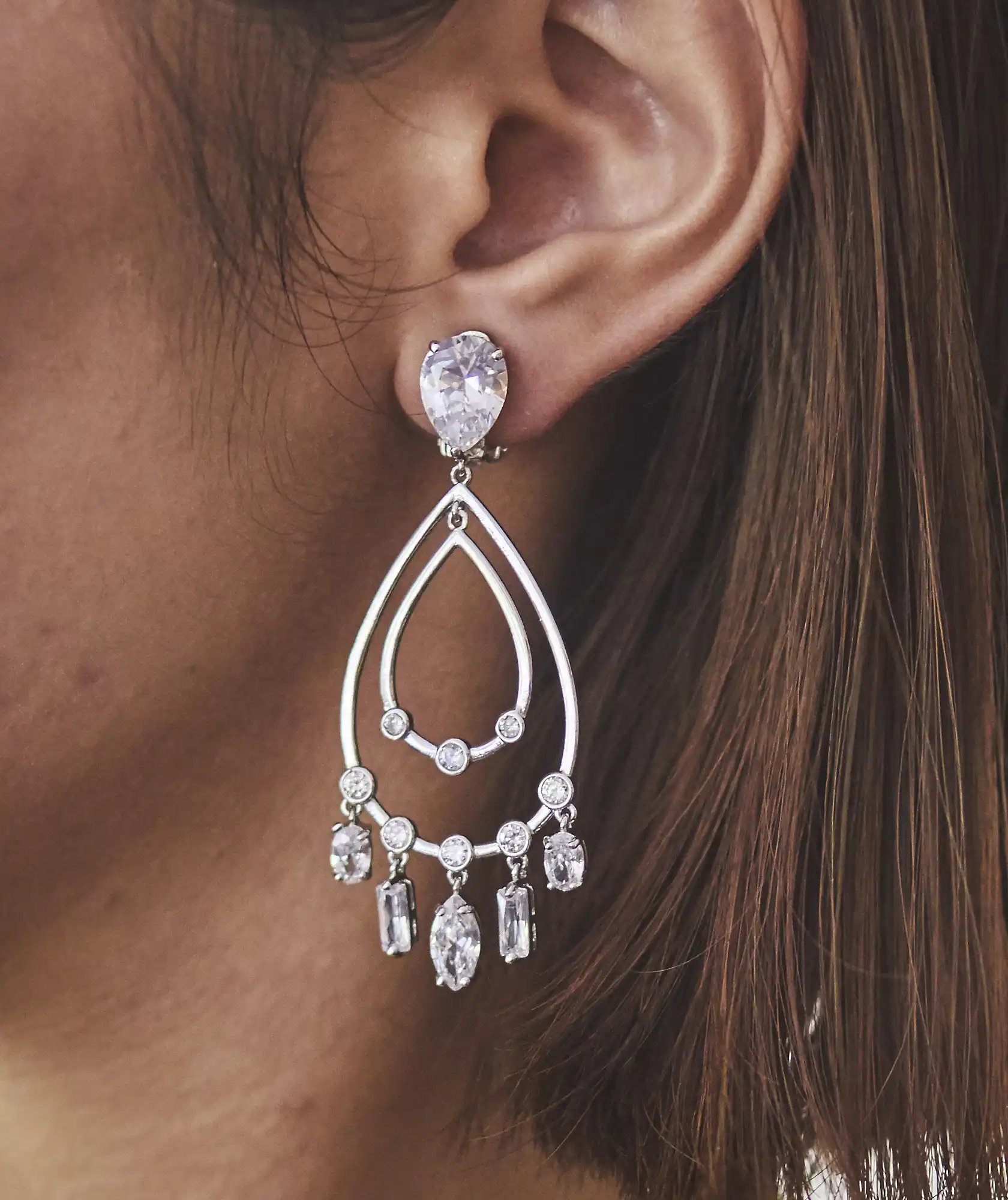 Chandelier Earrings-Silver