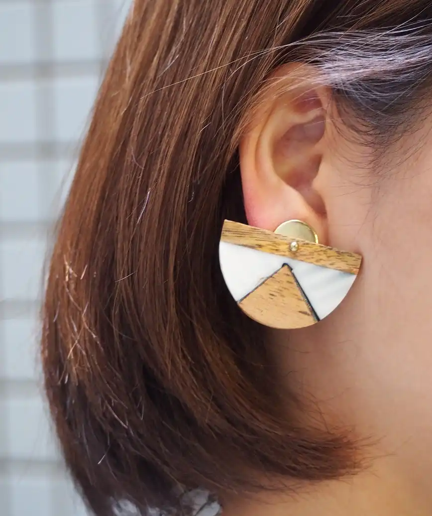 Wood Harf Earrings