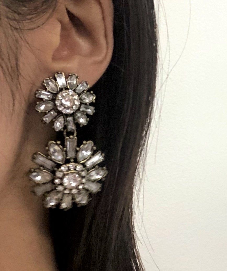 Crystal bijou flower Earrings