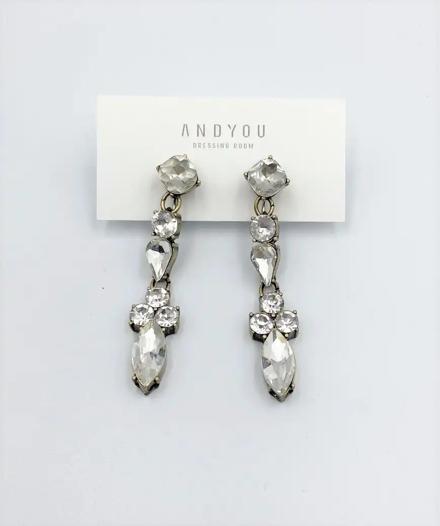 Straight bijou long Earrings - Silver bijou