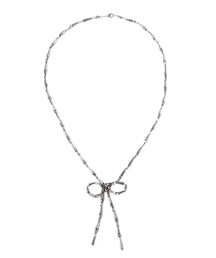 BOW LARIAT NECKLACE ー Silver