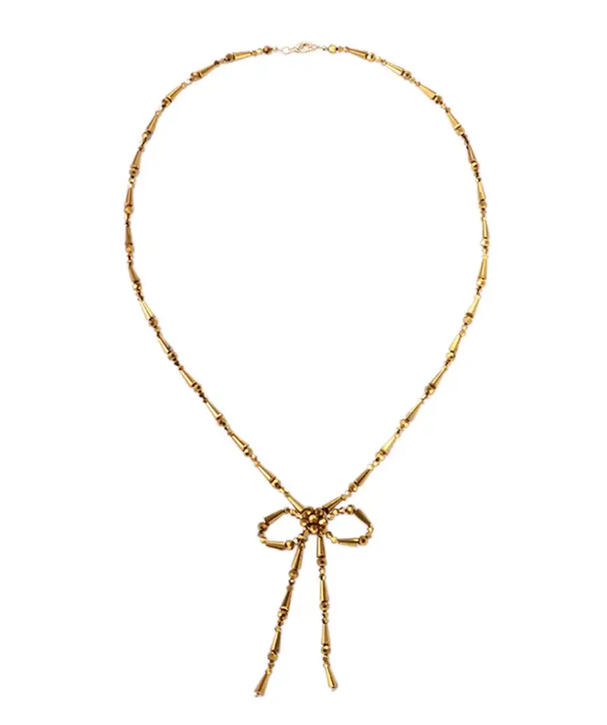 BOW LARIAT NECKLACE ー Gold